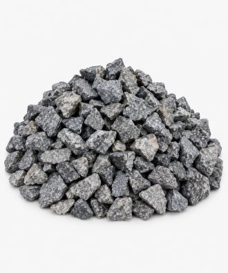 Black granite landscape chips with natural gray mineral variation