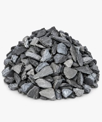 Black slate landscape chips with natural layered texture