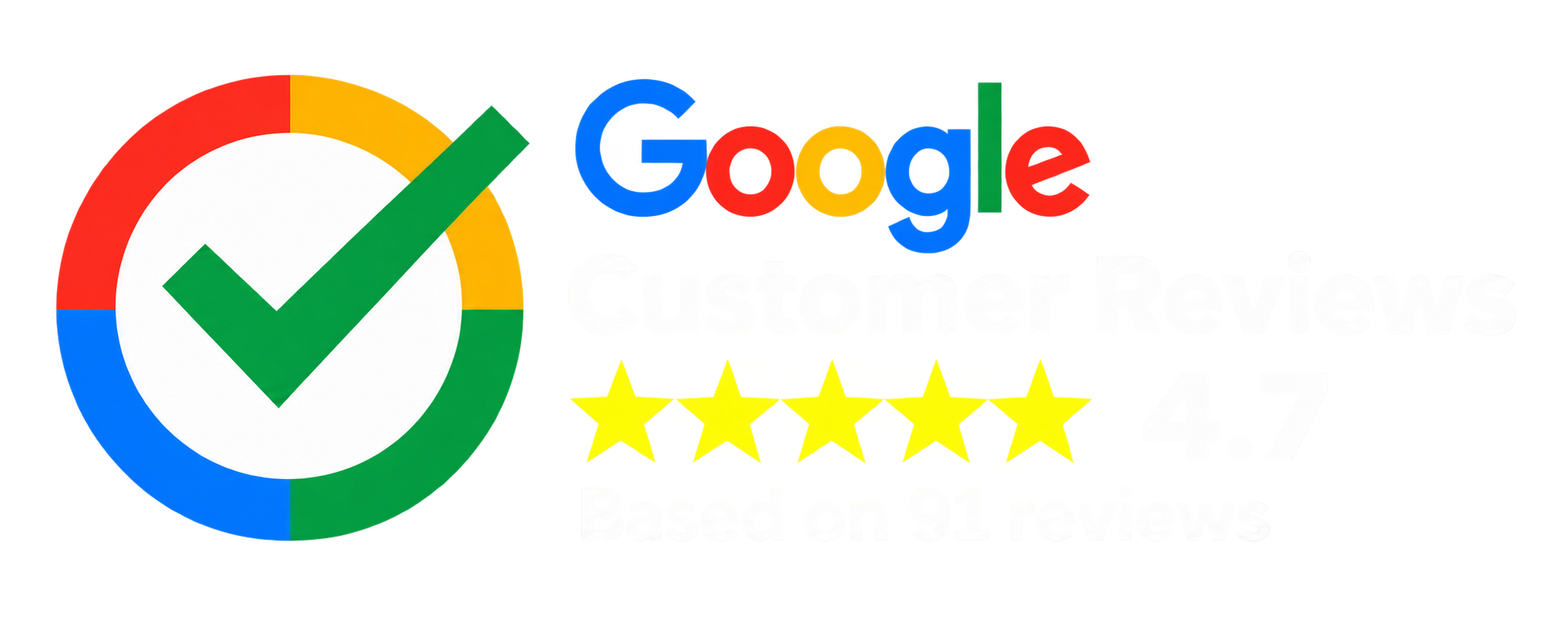 Google Customer Reviews: 4.7, based on 91 reviews